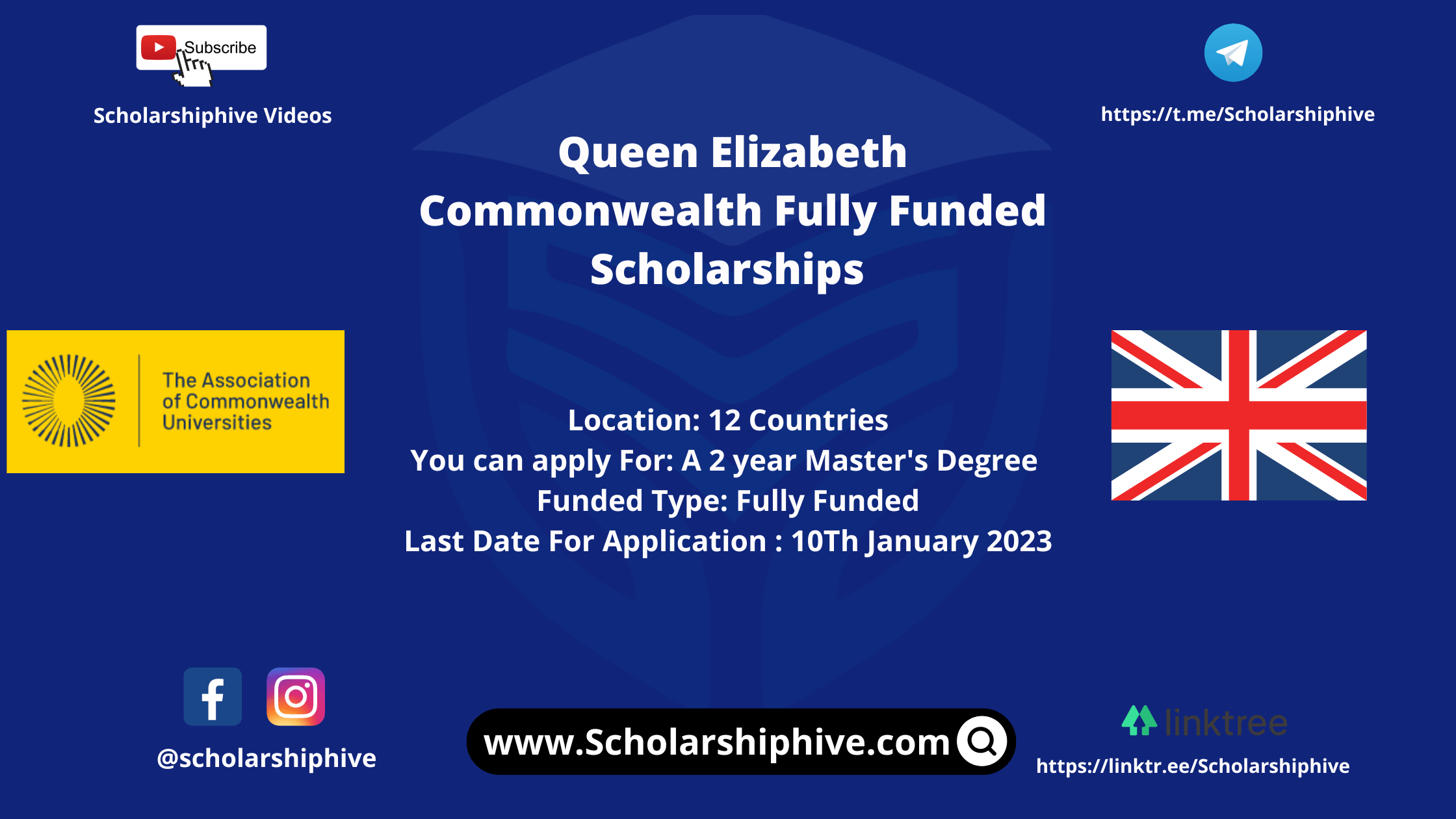 Queen Elizabeth Commonwealth Fully Funded Scholarships - Scholarshiphive