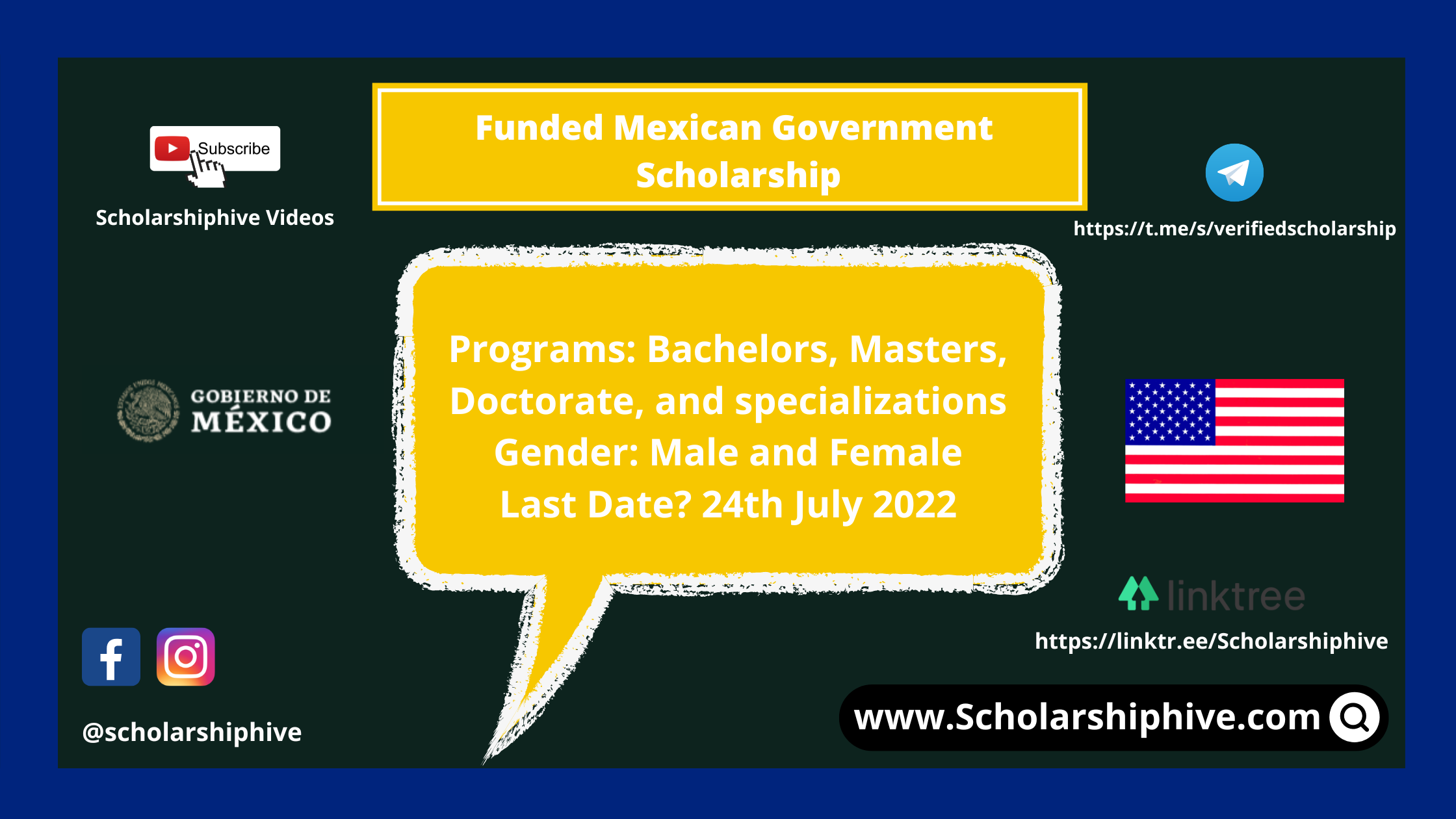 Mexican Government Scholarship 2022 - Scholarshiphive