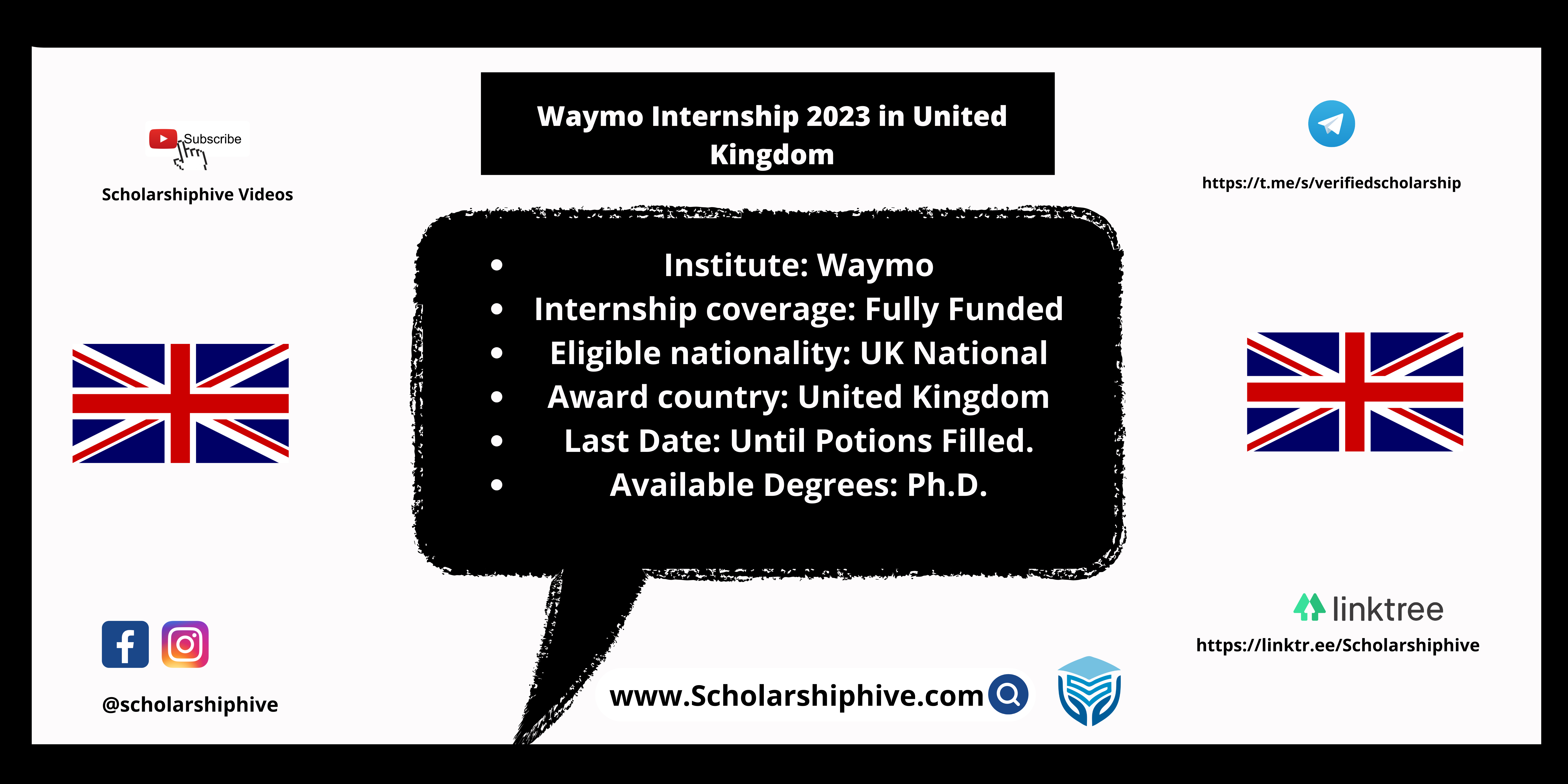 Waymo Internship 2023 UK Scholarshiphive