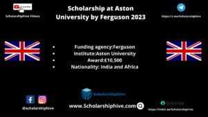 Scholarship at Aston University by Ferguson 2023