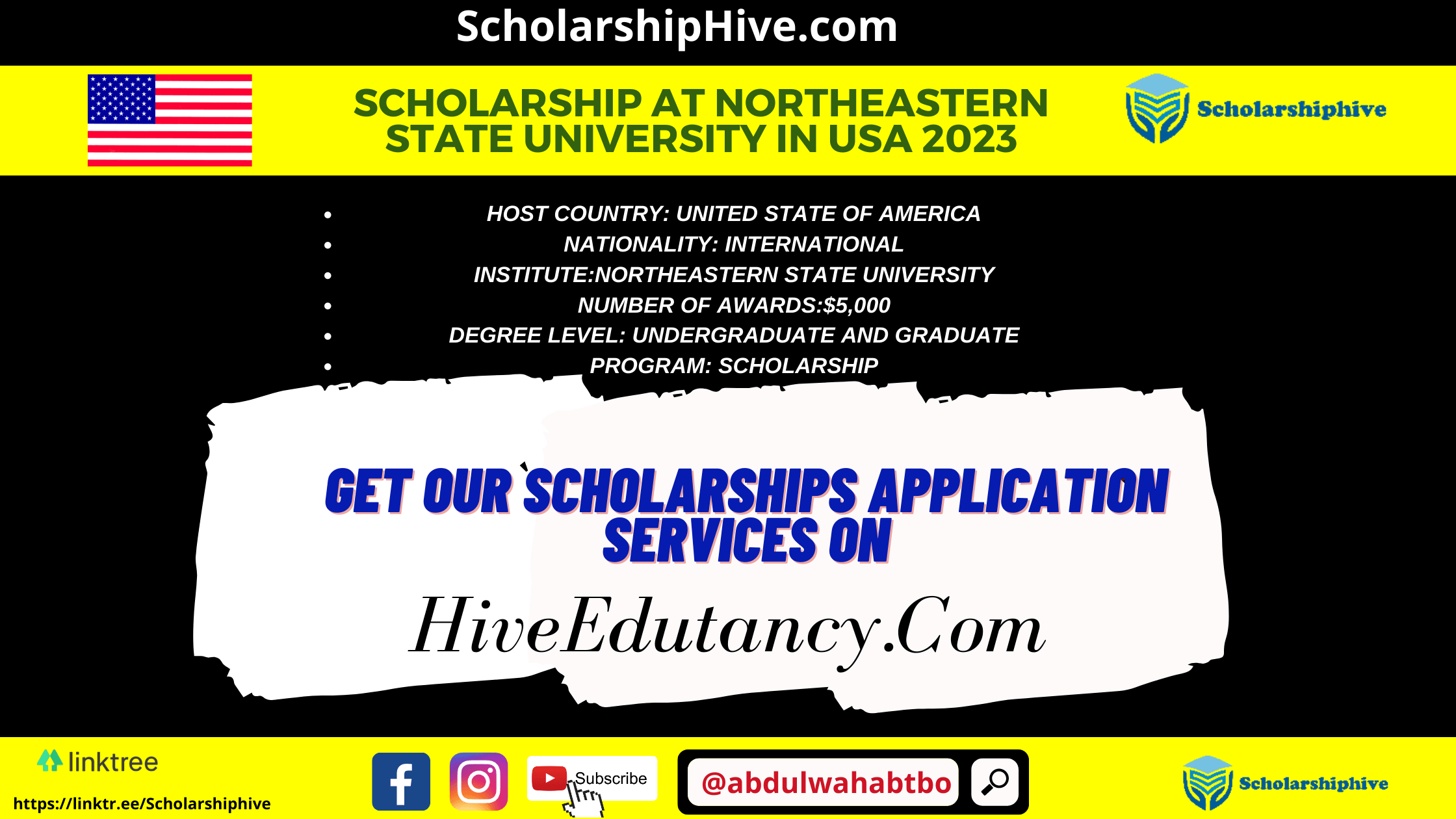 Scholarship at Northeastern State University USA 2023 Scholarshiphive