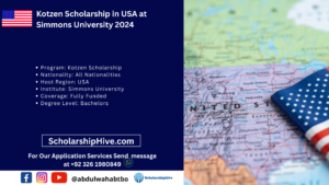 Kotzen Scholarship in USA at Simmons University 2024