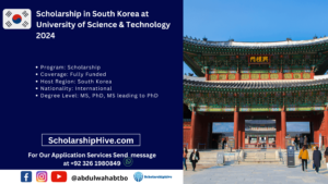 Scholarship in South Korea at University of Science & Technology (UST) 2024