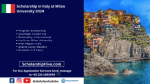 Scholarship in Italy at Milan University 2024