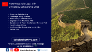 Northeast Asia Legal Jilin University Scholarship 2025