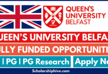Queen’s University Belfast Scholarships 2026-27 Queen’s University Belfast Scholarships